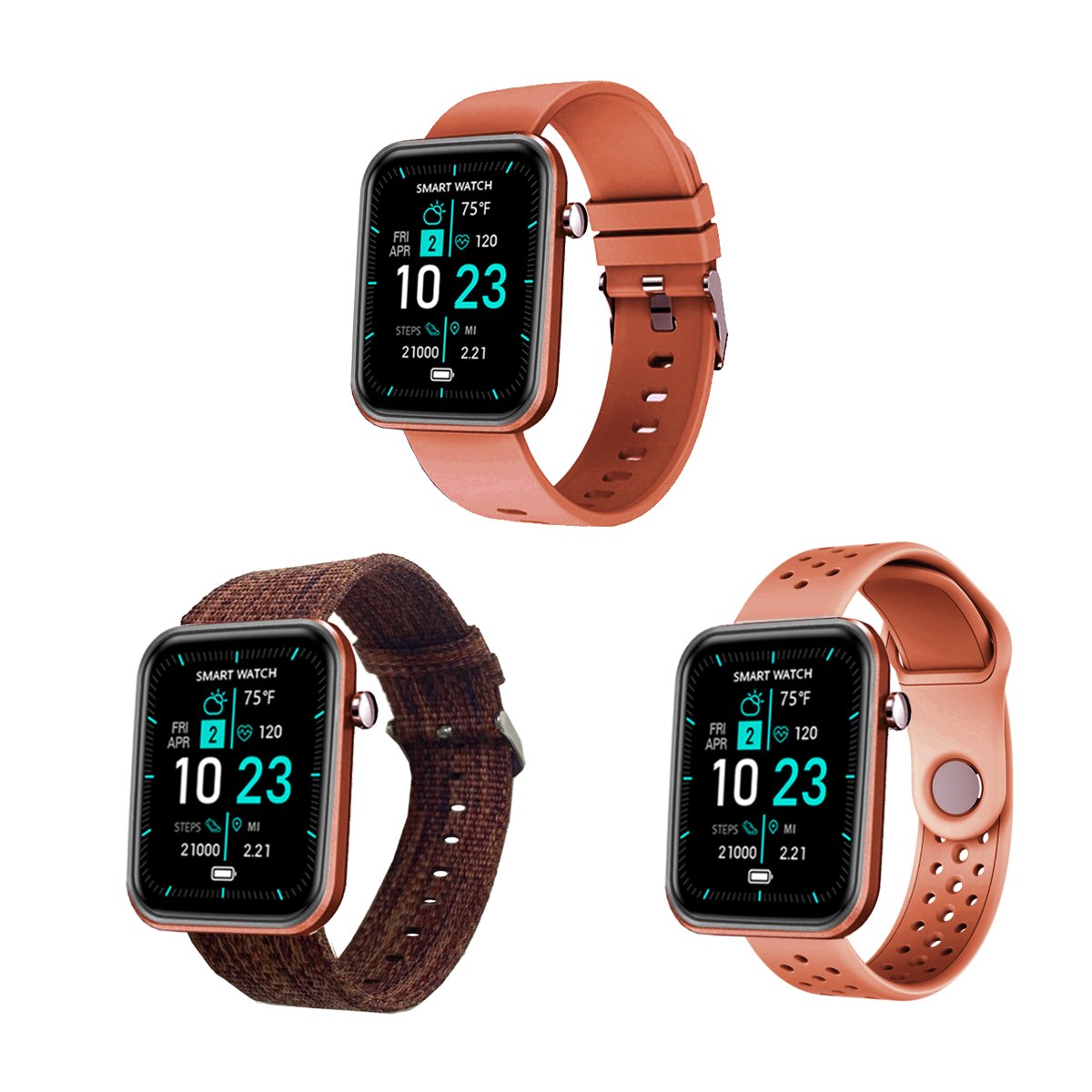 Advanced Smartwatch | 3 Bands + Wellness & Activity Tracker