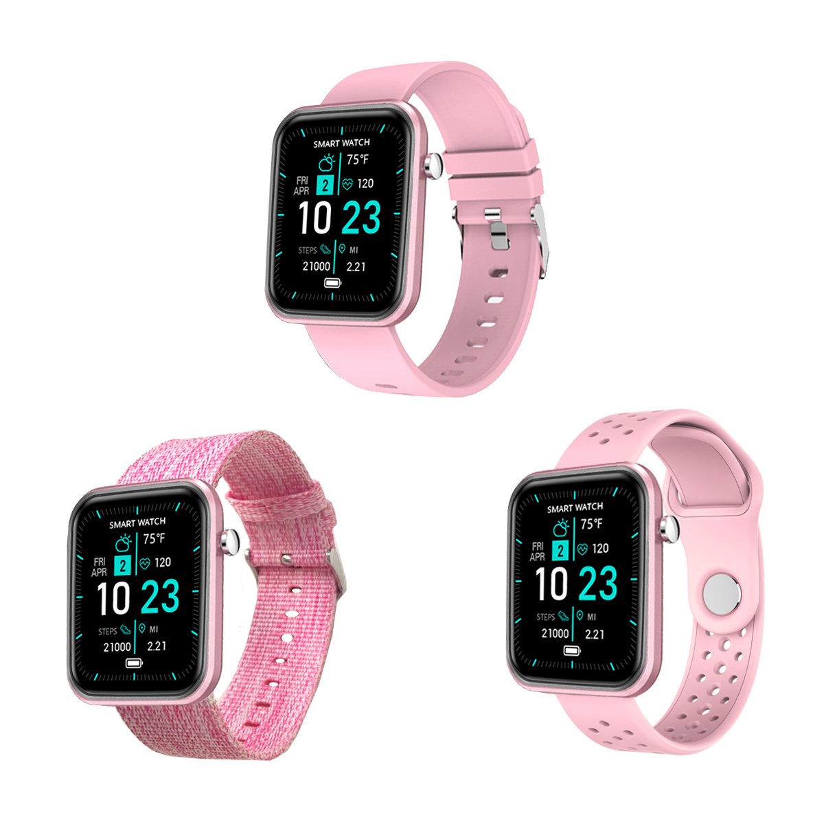 Advanced Smartwatch | 3 Bands + Wellness & Activity Tracker