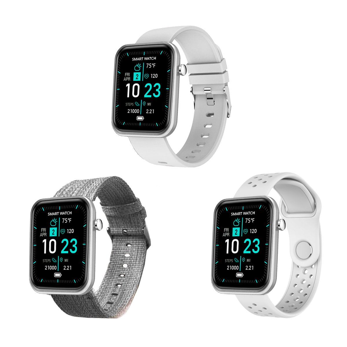 Advanced Smartwatch | 3 Bands + Wellness & Activity Tracker