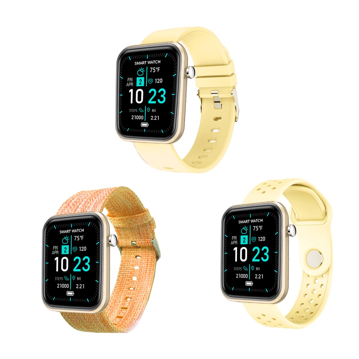Advanced Smartwatch | 3 Bands + Wellness & Activity Tracker