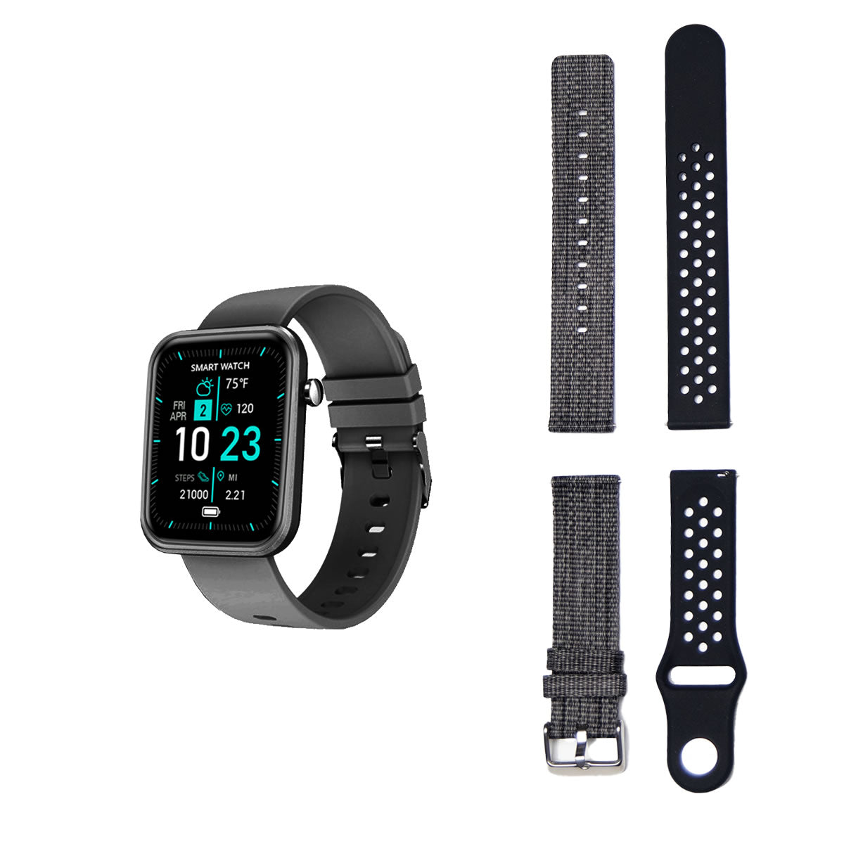Advanced Smartwatch | 3 Bands + Wellness & Activity Tracker