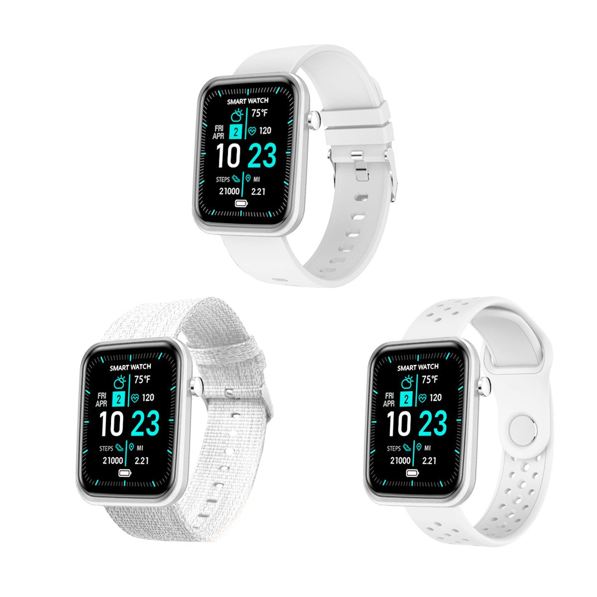 Advanced Smartwatch | 3 Bands + Wellness & Activity Tracker