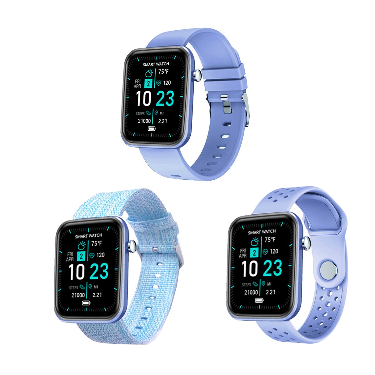 Advanced Smartwatch | 3 Bands + Wellness & Activity Tracker