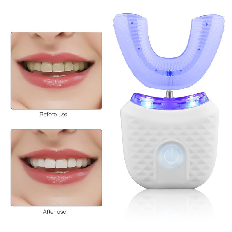 360° Ultrasonic Electric Toothbrush | Blue Light Whitening | 3 Modes