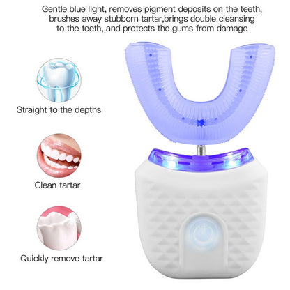360° Ultrasonic Electric Toothbrush | Blue Light Whitening | 3 Modes