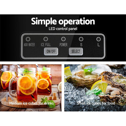 Portable Ice Cube Maker | 9 Cubes in 6 Min | 12kg/Day | 2 Sizes
