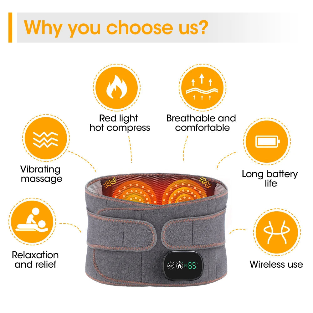 Heat Therapy Lumbar Massager Belt
