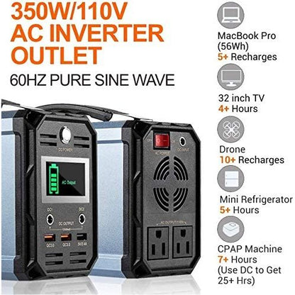 FlashFish 300W Portable Power Station | 222Wh / 60000mAh | Solar Ready