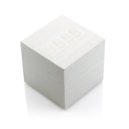 Voice-Activated LED Cube Alarm Clock | Wood Design | Date & Temperature