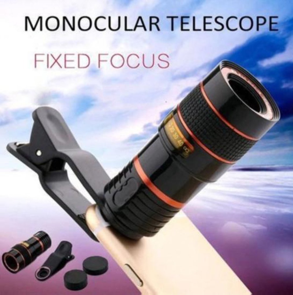 8X HD Optical Zoom Smartphone Lens | Universal Clip | Monocular Telescope