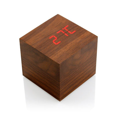 Voice-Activated LED Cube Alarm Clock | Wood Design | Date & Temperature