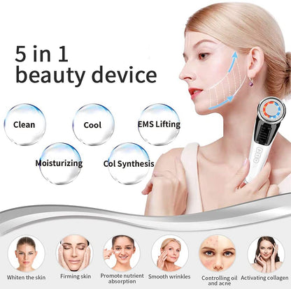 5-in-1 Ultrasonic EMS Facial Massager | Anti-Aging Skin Device