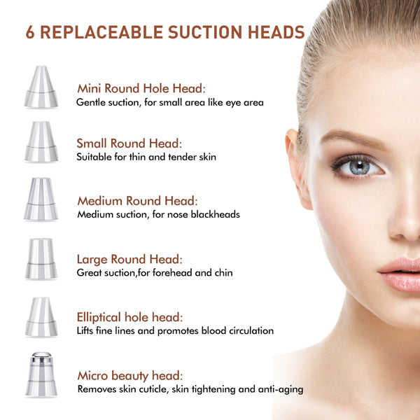 Blackhead Vacuum Pore Cleanser | 5-Head Microdermabrasion Device