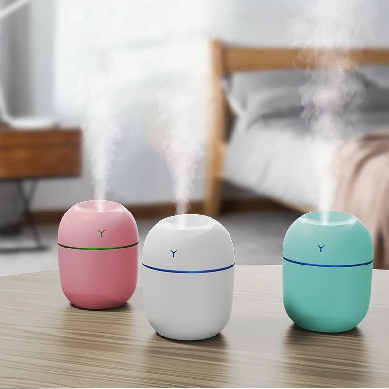 USB Ultrasonic Humidifier & Aroma Diffuser | LED Night Light | 3 Colors