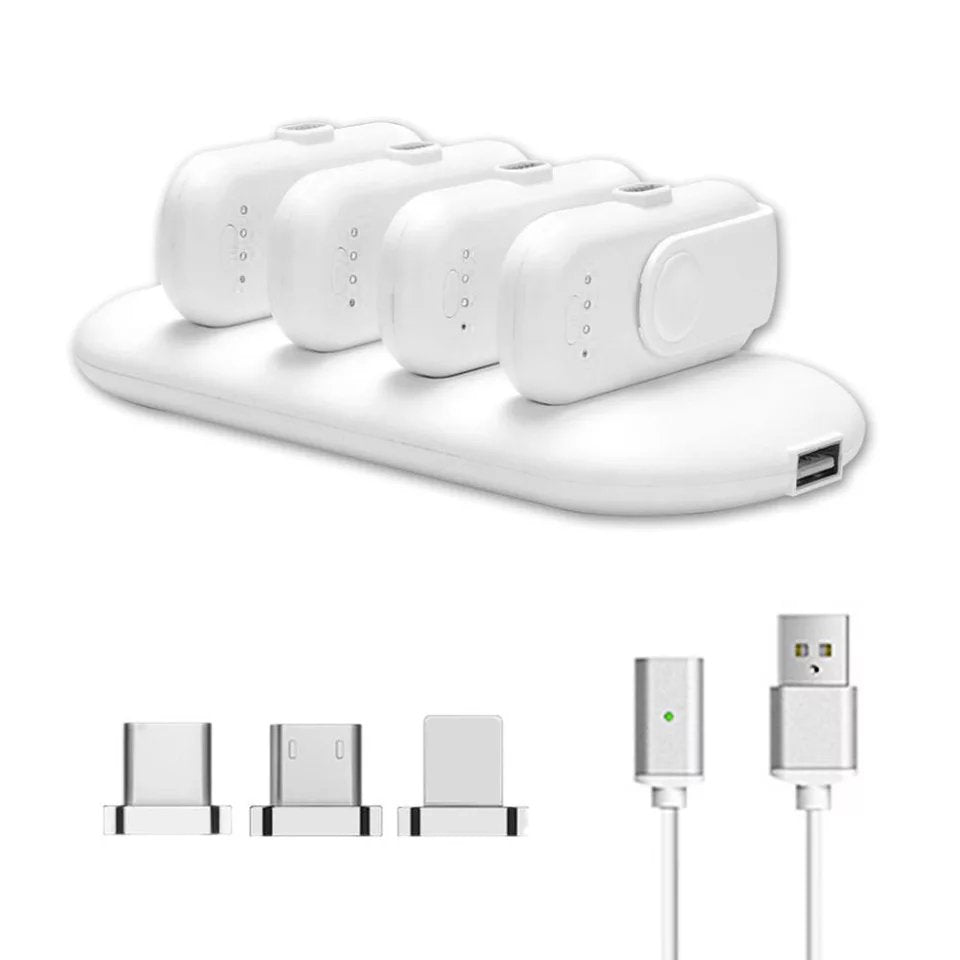 Magnetic Pocket Power Bank Kit | 5000mAh + 4 Mini Chargers