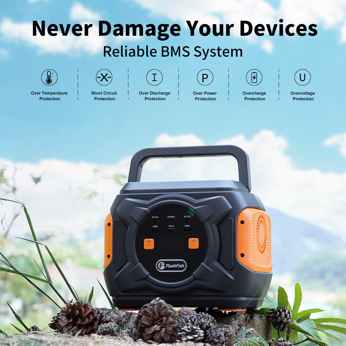 320W Portable Emergency Power Station | 292Wh + Wireless Charging | Solar Ready