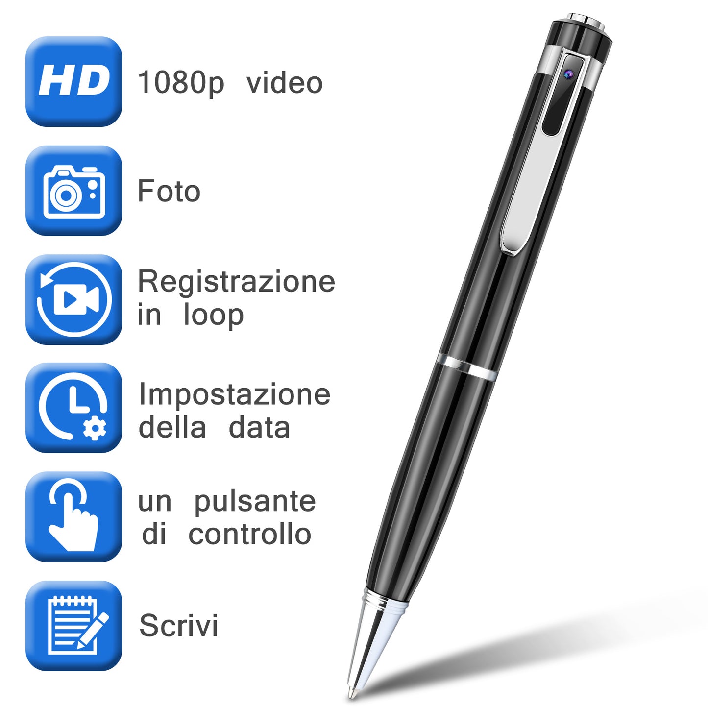 1080P HD Hidden Camera Pen | Covert Recording + 5 Ink Refills