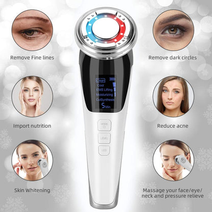5-in-1 Ultrasonic EMS Facial Massager | Anti-Aging Skin Device