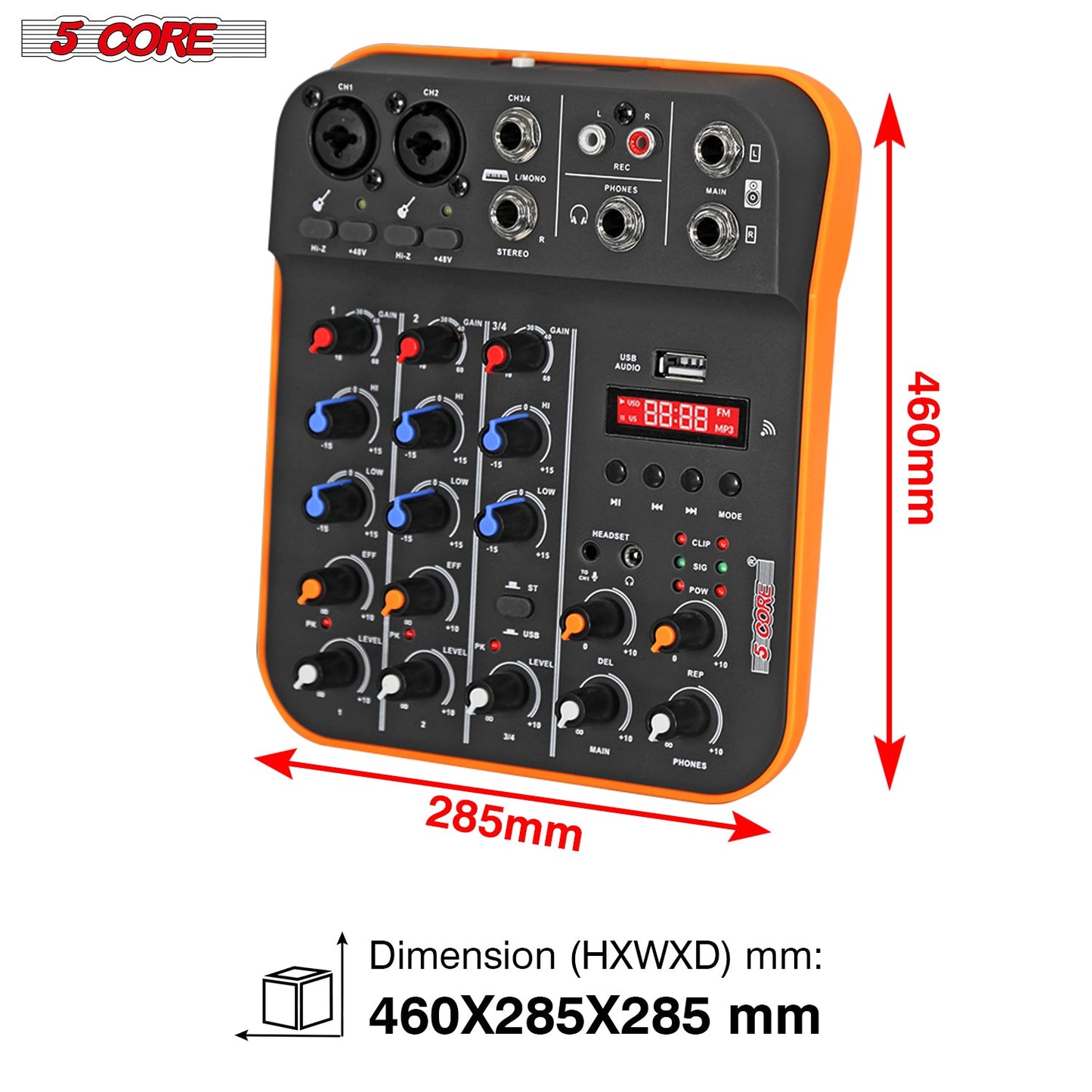 4-Channel Audio Mixer | Bluetooth 5.4 + USB Interface | DJ & Studio