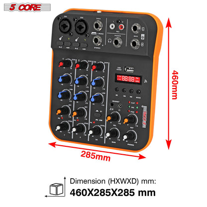 4-Channel Audio Mixer | Bluetooth 5.4 + USB Interface | DJ & Studio